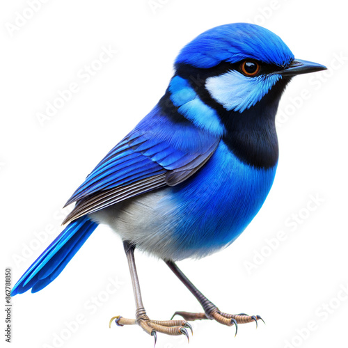 splendid fairy wren bird on a transparent background