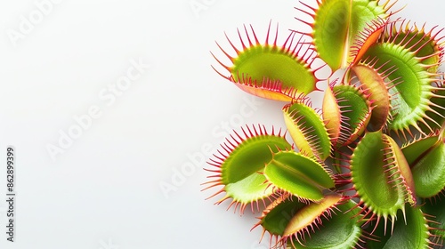 Close-up of Venus Flytrap Leaves with Red Spines