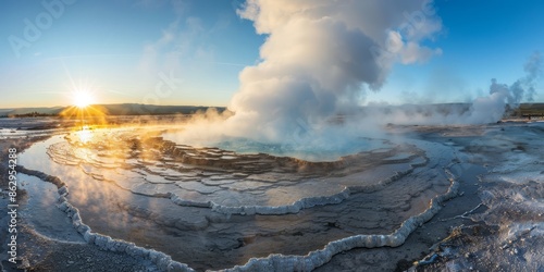 Hot spring in Yellowstone National Park, Wyoming, USA.