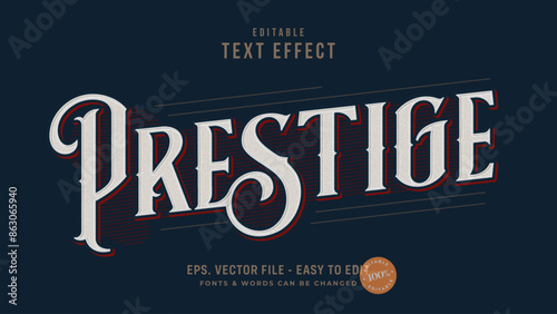 Prestige text, victorian style editable text effect