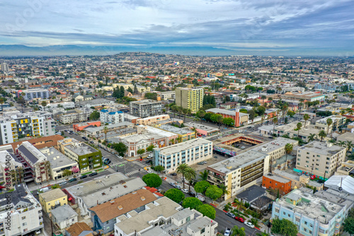 Aerial View of Long Beach Skyline