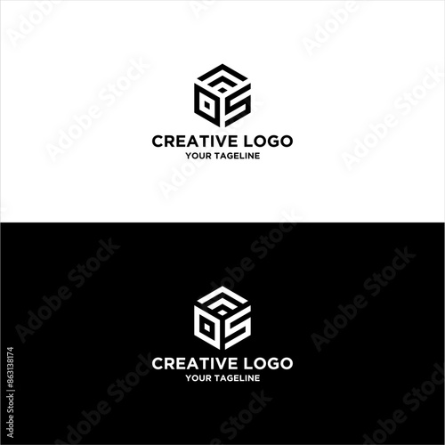 creative letter os logo design vector