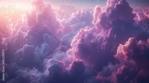 Purple clouds with pastel tones at sunset