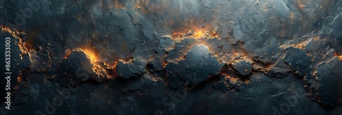 Stunning image of molten lava fractures and glowing cracks, showcasing tectonic movement and volcanic activity.