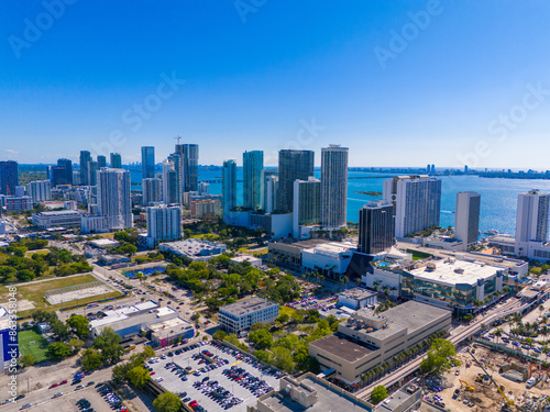 Edgewater Miami, Florida, USA. Aerial drone photo circa 2024