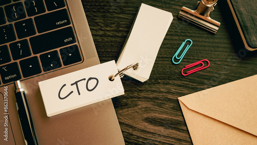 There is notebook with the word CTO. It is as an eye-catching image.