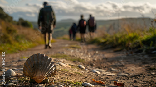 Skorupka na Kamieniu wskazuje pielgrzymom drogę na Camino de Santiago