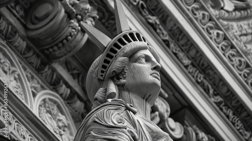 Liberty and Architecture - The architectural details and design of the Statue of Liberty, Statue of Liberty, architecture, hd, intricate with copy space