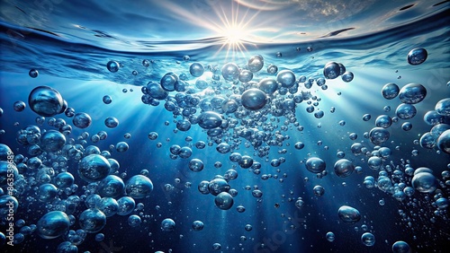 Ultra realistic image of small air bubbles trapped under water, underwater, bubbles, air, realistic, clear,aqua, water