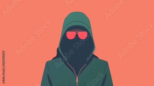 stealthy spy girl flat design front view covert ops theme cartoon drawing Analogous Color Scheme