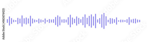 Podcast soundwave line of voice. Record music player. Mobile talk track. Message sound wave. Social network speech audio. Equalizer icon with spectrum noise. Vector illustration.