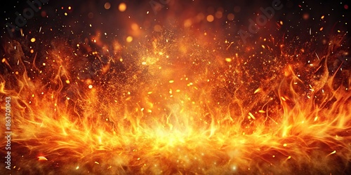 Fiery Sparks emanating from inferno background , inferno, flames, fiery, sparks, heat, intense, blaze, burning