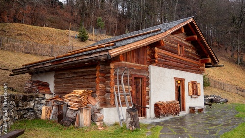 The Heidi House in Liechtenstein, a wooden cabin in the mountain