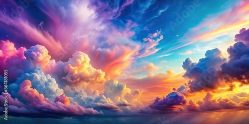 Vibrant and dreamy photorealistic fantasy of colorful sky clouds , fantasy, colorful, sky, clouds, photorealistic