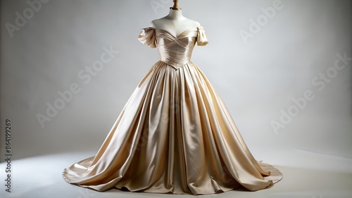 grand duchess satin dress with high detailing