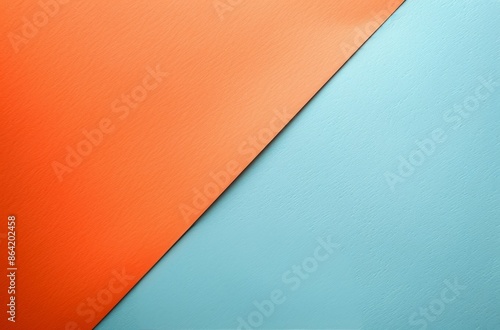 Bright Orange And Light Blue Diagonal Color Block Background