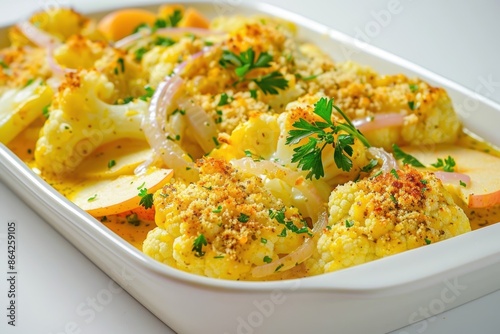 Creamy Cauliflower Gratin with Grated Parmesan