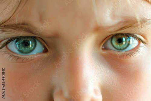 Skeptical Face. Closeup of Child's Eyes Expressing Doubt and Cynicism