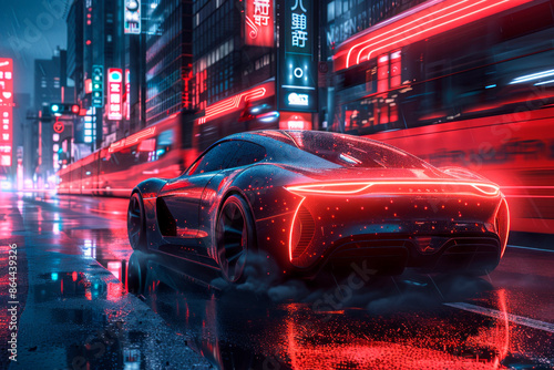 Luxury futuristic super car. Future, AI generative content