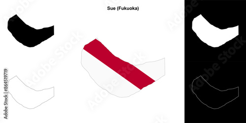 Sue (Fukuoka) outline map set