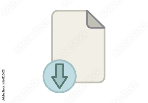 Icono de descargar documento o archivo