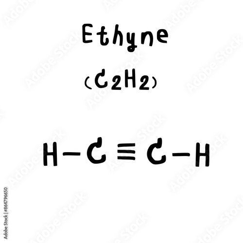 molecular structure of ethyne illustration