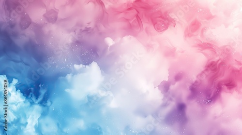 A bright, multi-colored background with fluffy clouds and a watercolor effect, creating a cheerful and colorful sky. Perfect for banners, invitations, or artistic projects.