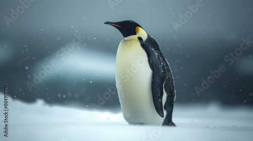 Emperor Penguin in Antarctic Snow