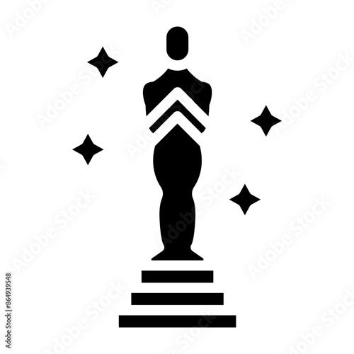 Oscar Award Vector Glyph Icon Design