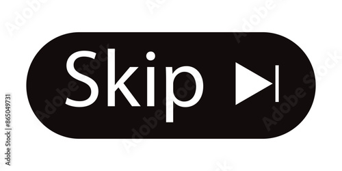 Skip advertisement icon, Media player icon, vector on white background. Skip ads symbol, icon. Skip icon for your web site design, logo, app, UI, UX. Vector illustration.