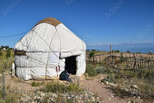 The traditional Yurt tents of the nomads of Kyrgyzstan, Mongolia and Central Aisa