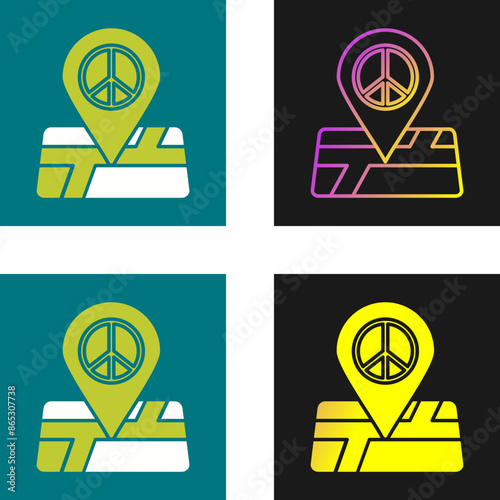 Peace Location Vector Icon