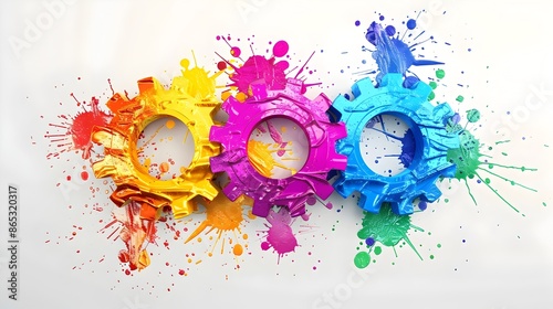 Vibrant Gears Symbolizing Innovative Business Ventures and Unique Concepts