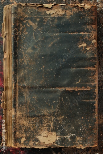 Old Book Texture. Vintage Grunge Texture of Antique Book Cover from 1946