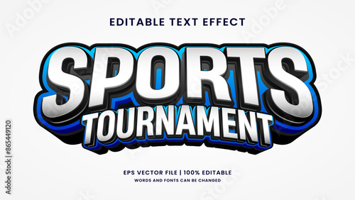 Sports Tournament 3d editable text effect style game template