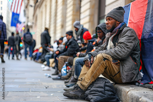 group of homeless people