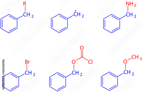 Vector illustration of benzyl group.