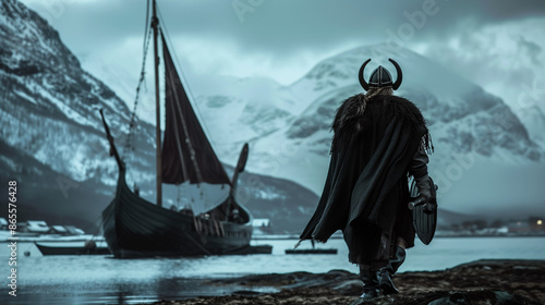 viking warrior setting off to sea