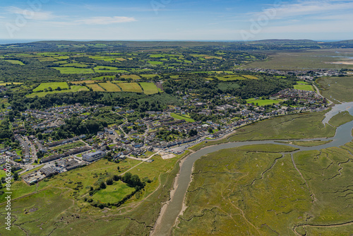 Aerial helicopter views over Swansea, Mumbles and the Gower Peninsular, Wales, UK 