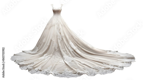 Wedding dress isolated on white background, PNG file, transparent