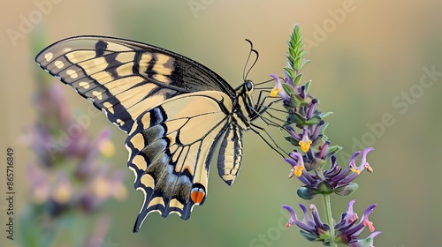 Elegant butterfly sipping nectar a flower capturing the essence of nature and wildlife