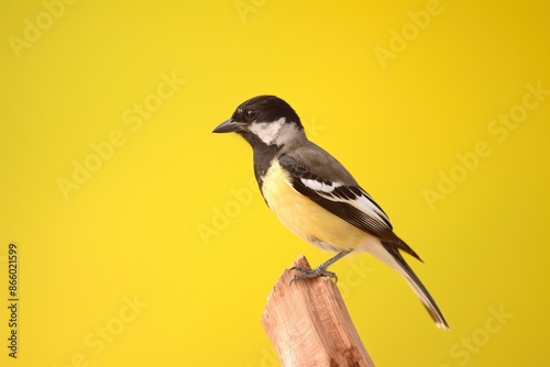 A small bird is perched on a branch