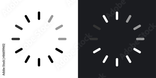 Loading icon set. screen load progress wait circle vector symbol. web buffer loader sign. computer image loading icon in black filled and outlined style.