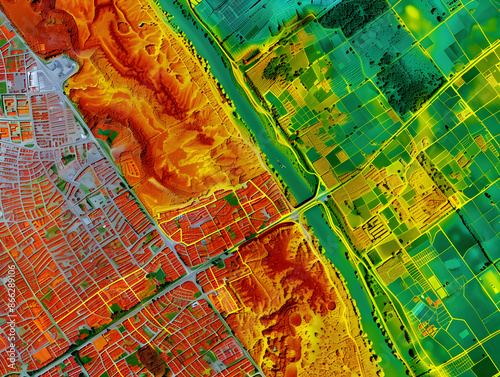 Geographer uses thermal camera to map heat islands in urban area for climate research.