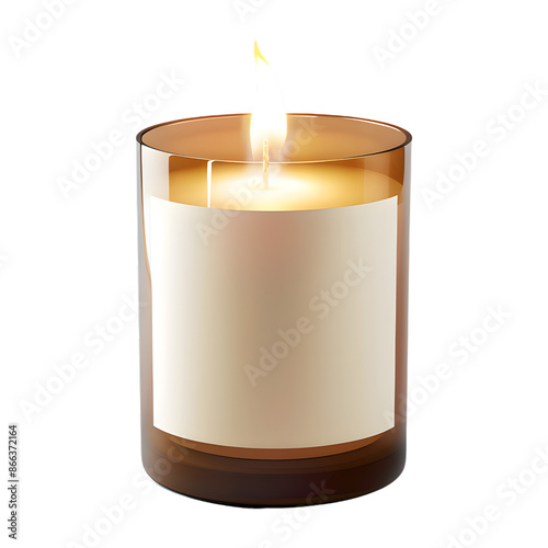 Candle mockup isolated on transparent background