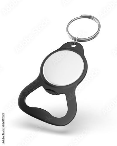 Blank bottle opener for promotional branding presentation 3d illustration.