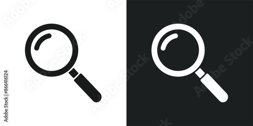 Magnifying glass icon illustration. Simple seek symbol. Isolated graphic illustration loupe and lens in vector design style