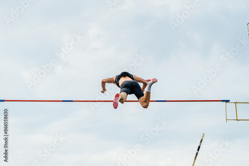 vaulter athlete pole vault at summer athletics games