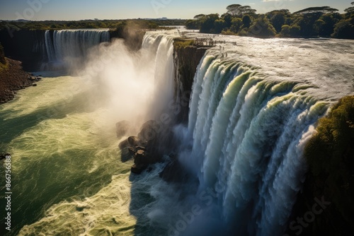 Falls Vitória, Zimbabwe, the Zambeze River (Zambezi River), with boat tours., generative IA