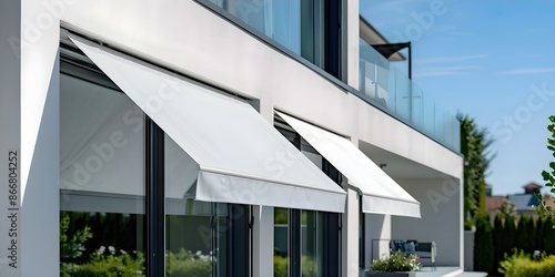 Contemporary home awnings for a stylish exterior touch. Concept Home Design, Residential Awnings, Modern Architecture, Outdoor Style, Exterior Renovations